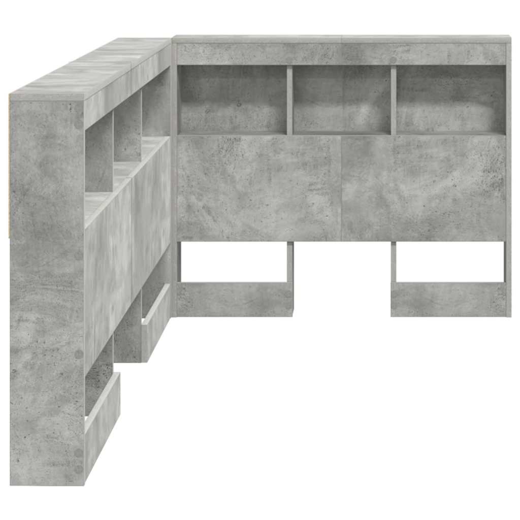 Storage Headboard Concrete Grey 80 cm Engineered Wood