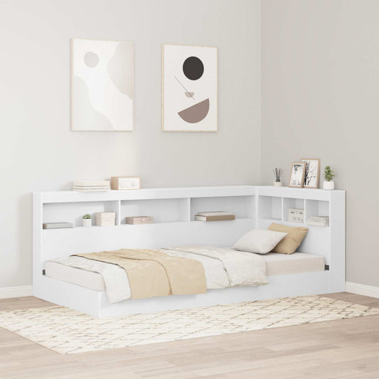 Storage Headboard White Engineered Wood