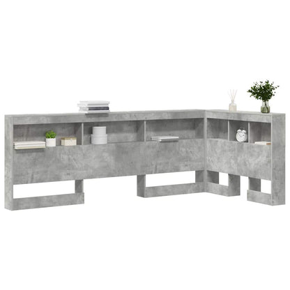 Storage Headboard Concrete Grey 90 cm Engineered Wood