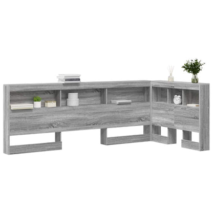 Storage Headboard with Shelf Grey Sonoma 90 cm Engineered Wood
