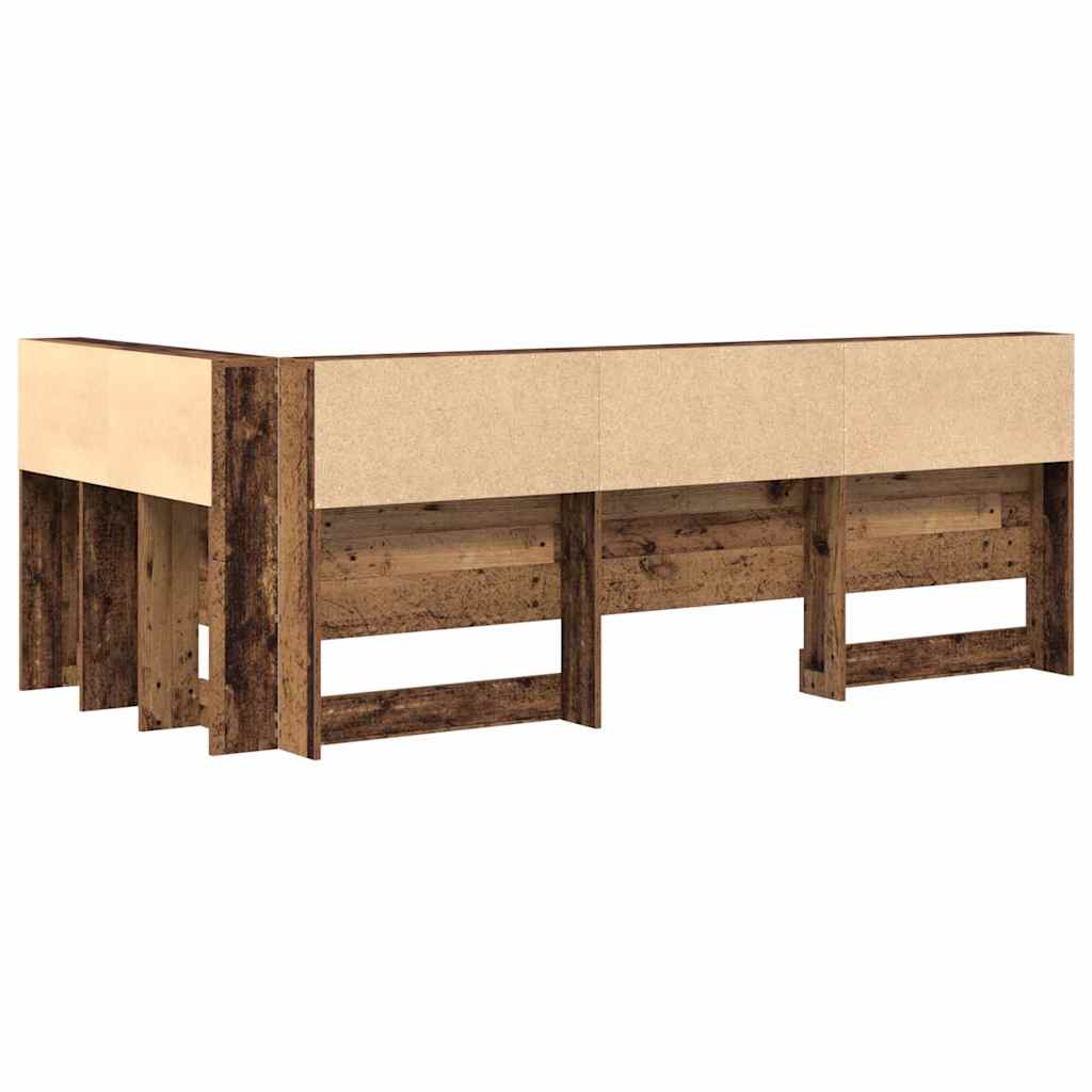 Storage Headboard with Shelf Old Wood 90 cm Engineered Wood
