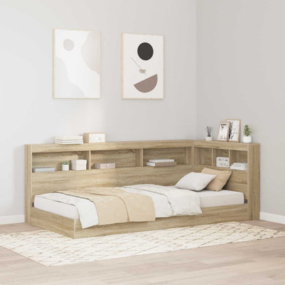 Storage Headboard with Shelf Sonoma Oak 100 cm Engineered Wood