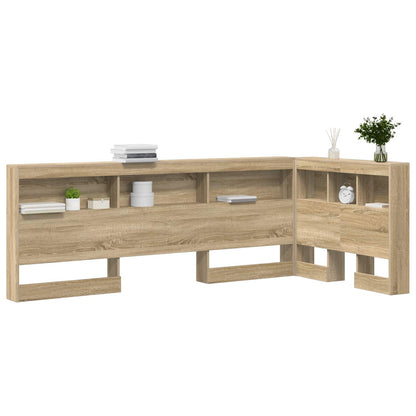 Storage Headboard with Shelf Sonoma Oak 100 cm Engineered Wood
