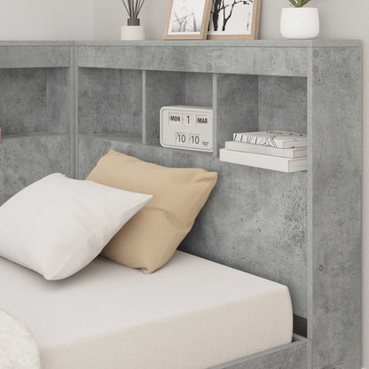 Storage Headboard Concrete Grey 100 cm Engineered Wood