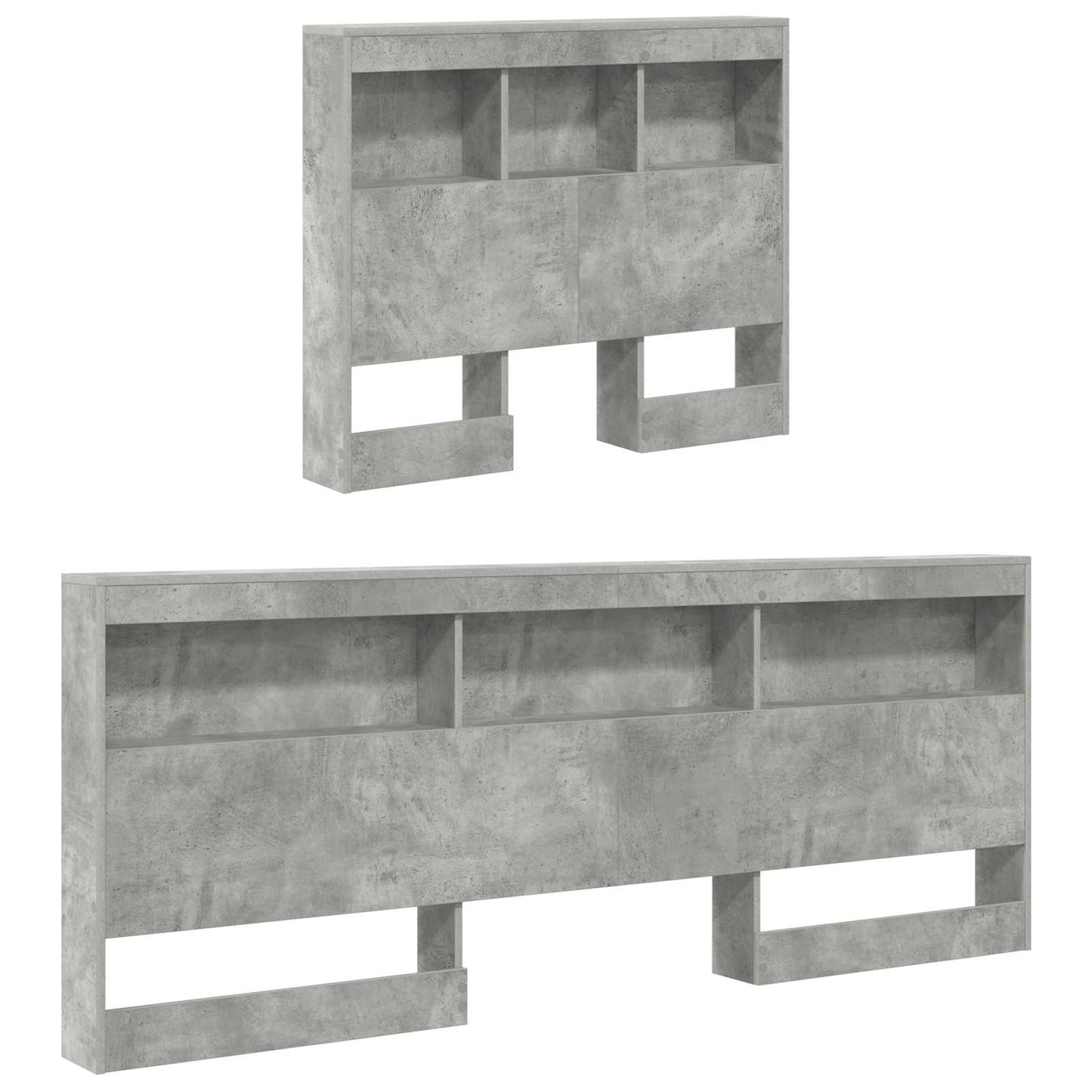 Storage Headboard Concrete Grey 100 cm Engineered Wood