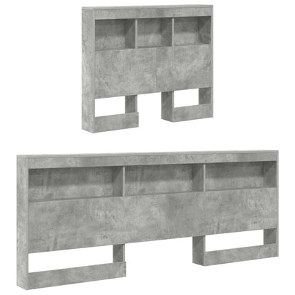 Storage Headboard Concrete Grey 100 cm Engineered Wood