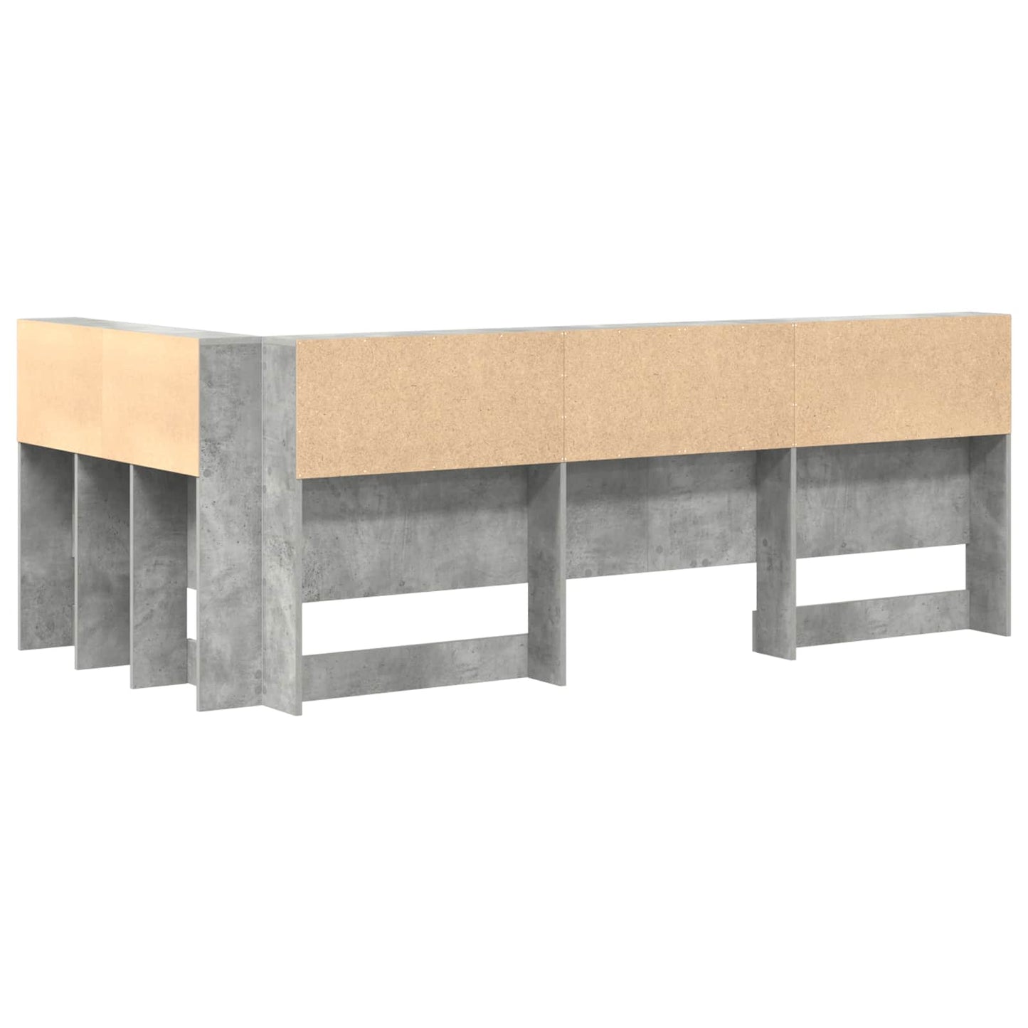 Storage Headboard Concrete Grey 100 cm Engineered Wood