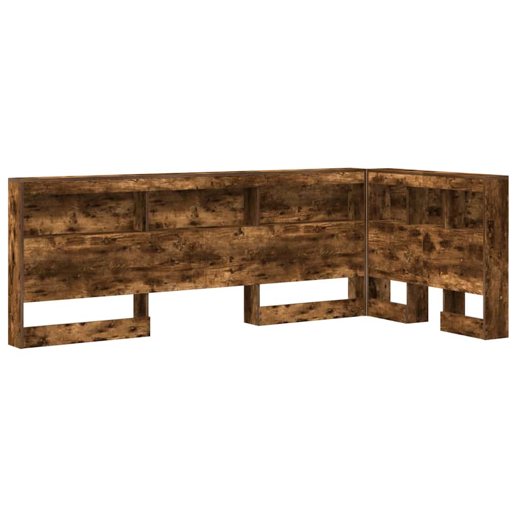 Storage Headboard with Shelf Smoked Oak 100 cm Engineered Wood