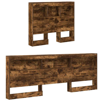 Storage Headboard with Shelf Smoked Oak 100 cm Engineered Wood
