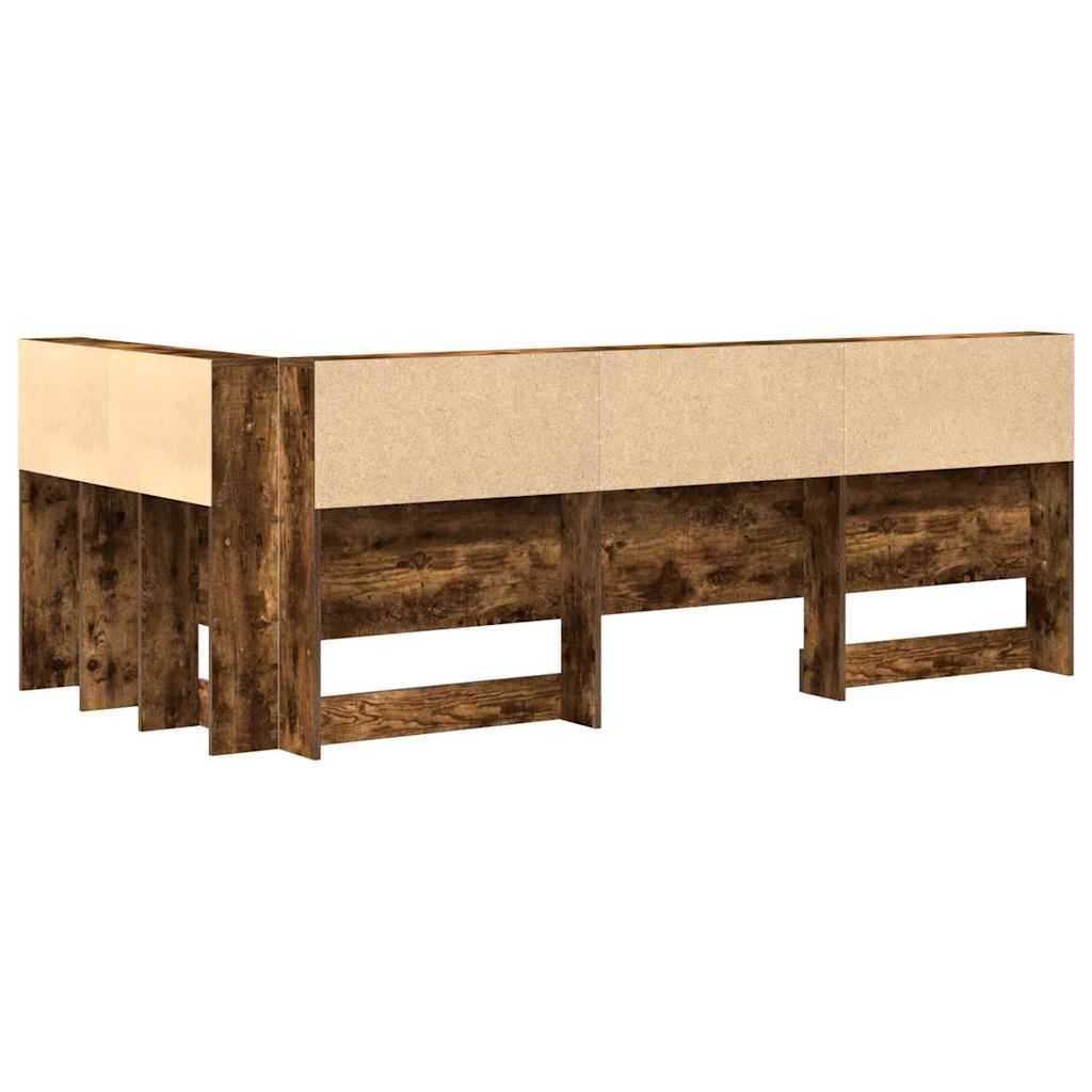 Storage Headboard with Shelf Smoked Oak 100 cm Engineered Wood