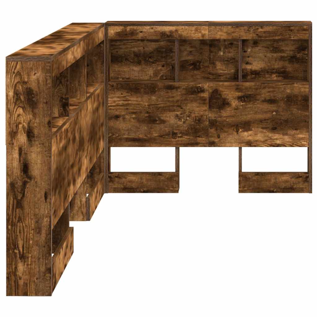 Storage Headboard with Shelf Smoked Oak 100 cm Engineered Wood