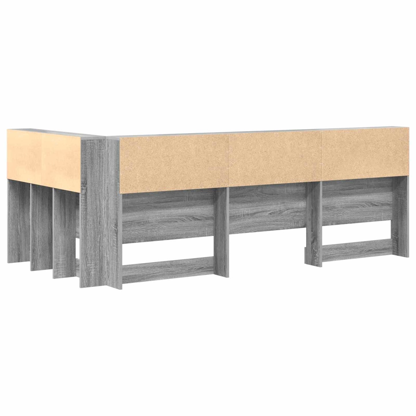 Storage Headboard with Shelf Grey Sonoma 100 cm Engineered Wood