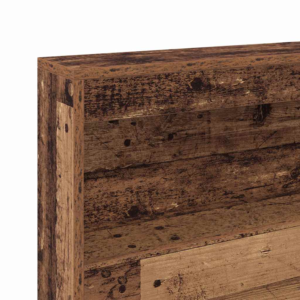 Storage Headboard with Shelf Old Wood 200 cm Engineered Wood
