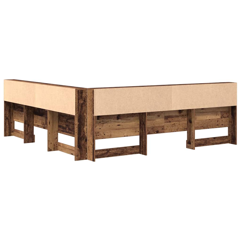 Storage Headboard with Shelf Old Wood 200 cm Engineered Wood