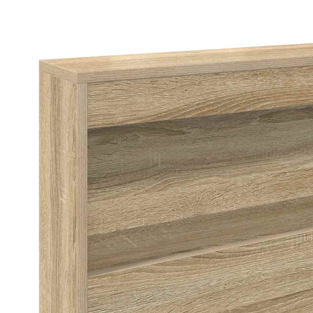 Storage Headboard with Shelf Sonoma Oak 120 cm Engineered Wood