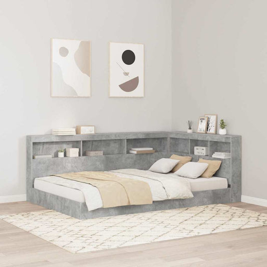 Storage Headboard Concrete Grey Engineered Wood