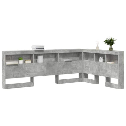 Storage Headboard Concrete Grey 120 cm Engineered Wood