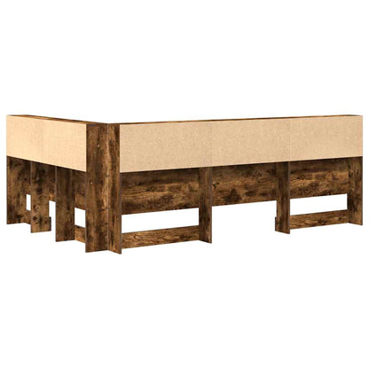 Storage Headboard with Shelf Smoked Oak 120 cm Engineered Wood
