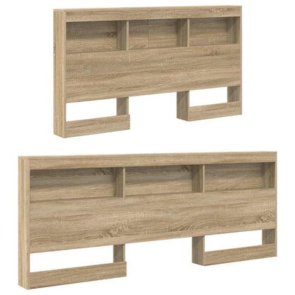 Storage Headboard with Shelf Sonoma Oak 140 cm Engineered Wood