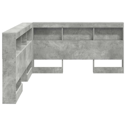 Storage Headboard Concrete Grey 140 cm Engineered Wood