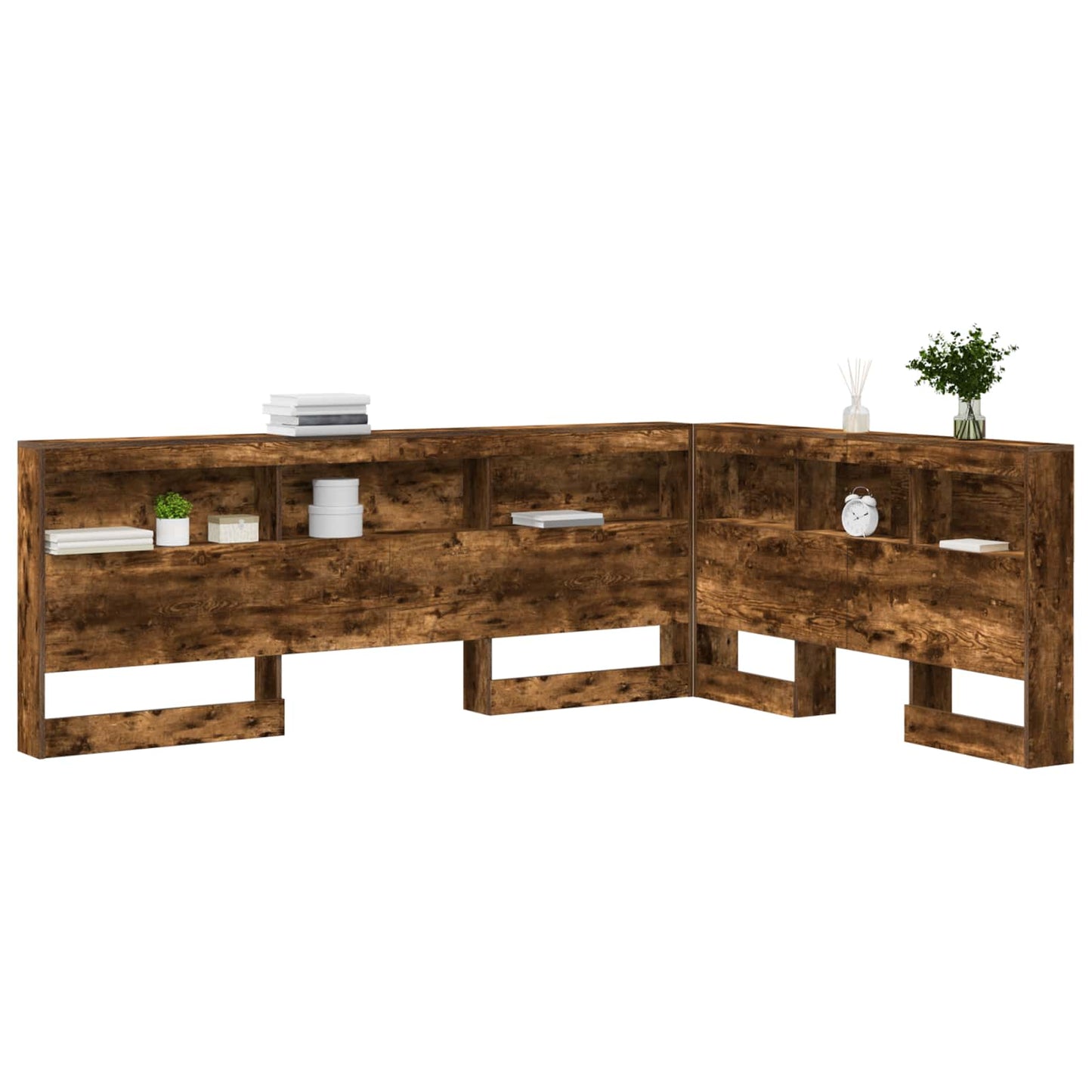 Storage Headboard Smoked Oak Engineered Wood