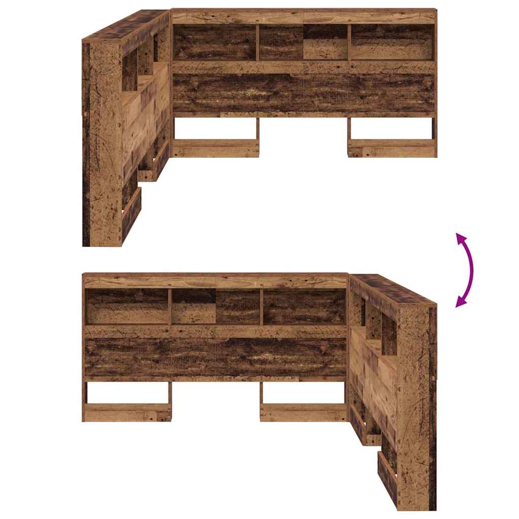 Storage Headboard with Shelf Old Wood 140 cm Engineered Wood