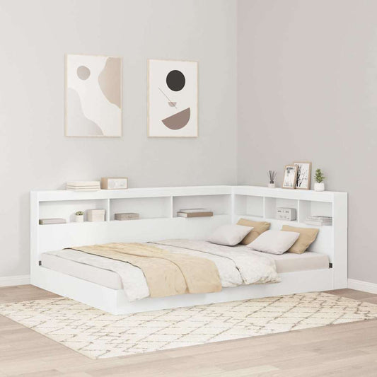 Storage Headboard White Engineered Wood