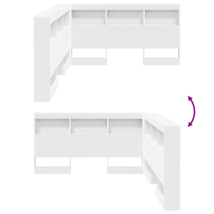 Storage Headboard with Shelf White 150 cm Engineered Wood