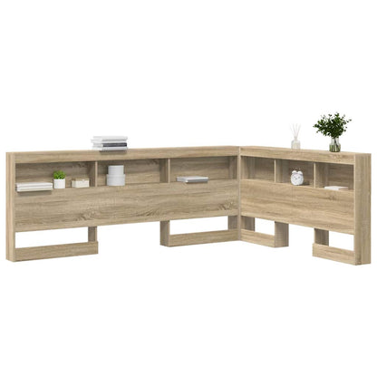 Storage Headboard with Shelf Sonoma Oak 150 cm Engineered Wood