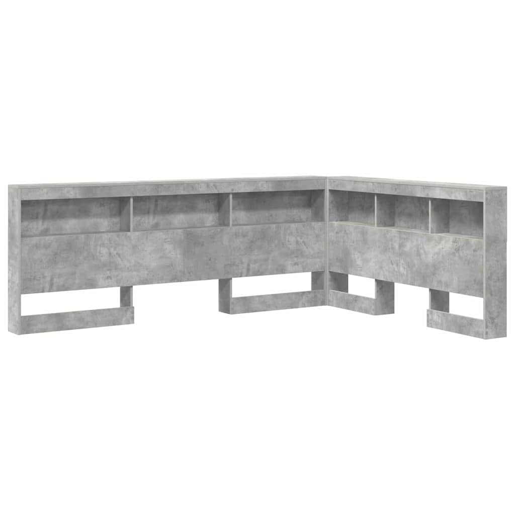 Storage Headboard Concrete Grey 150 cm Engineered Wood