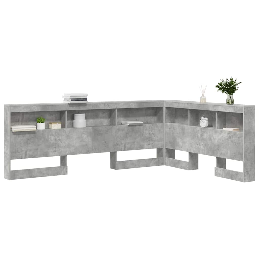 Storage Headboard Concrete Grey 150 cm Engineered Wood