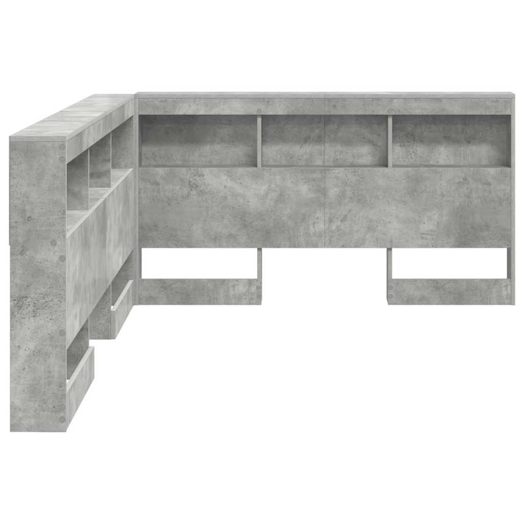 Storage Headboard Concrete Grey 150 cm Engineered Wood