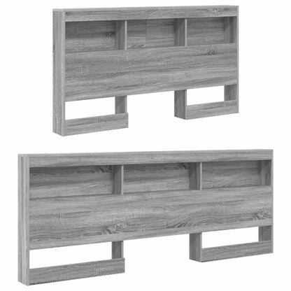 Storage Headboard with Shelf Grey Sonoma 150 cm Engineered Wood
