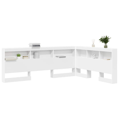 Storage Headboard with Shelf White 160 cm Engineered Wood