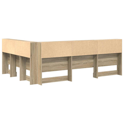 Storage Headboard with Shelf Sonoma Oak 160 cm Engineered Wood