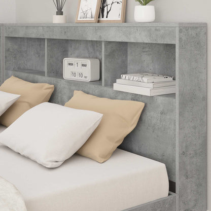 Storage Headboard Concrete Grey 160 cm Engineered Wood