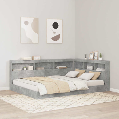 Storage Headboard Concrete Grey 160 cm Engineered Wood