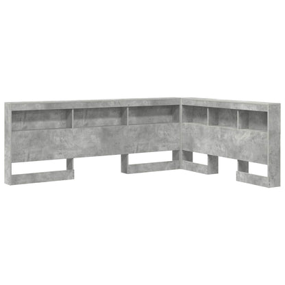 Storage Headboard Concrete Grey 160 cm Engineered Wood