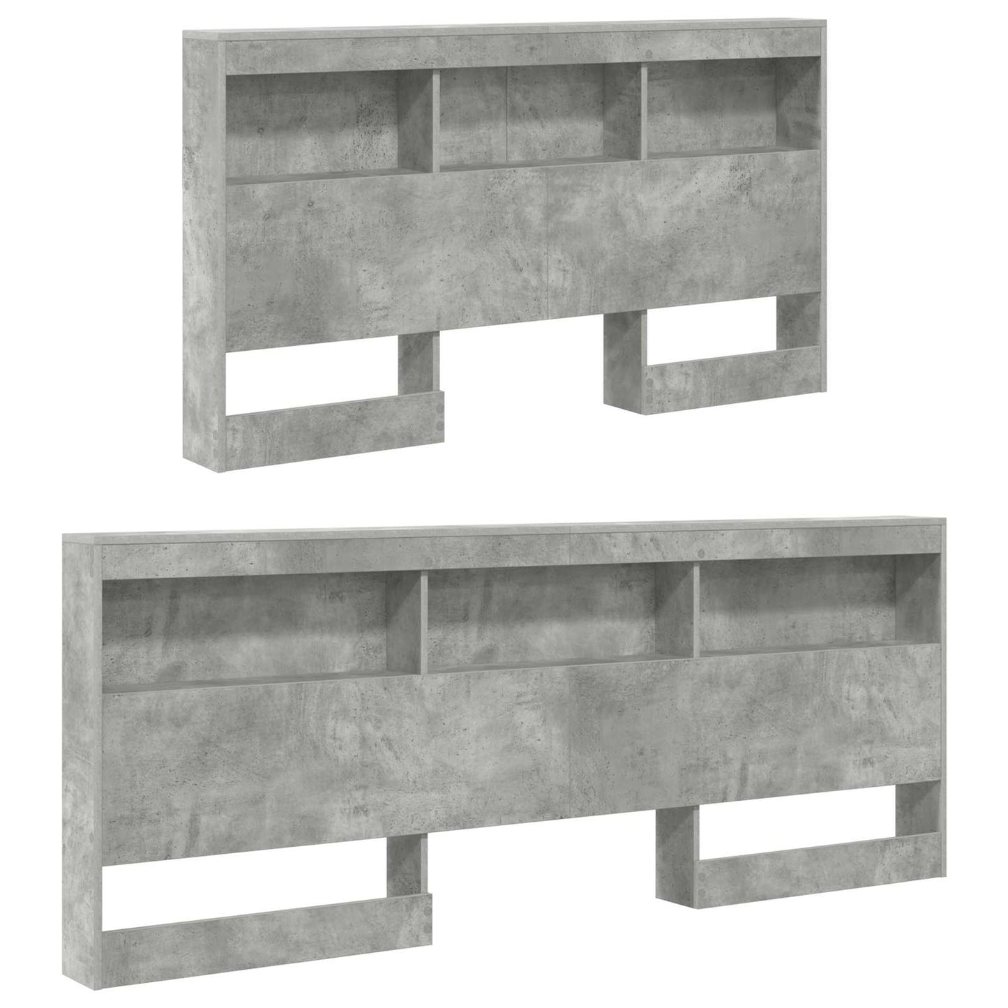 Storage Headboard Concrete Grey 160 cm Engineered Wood