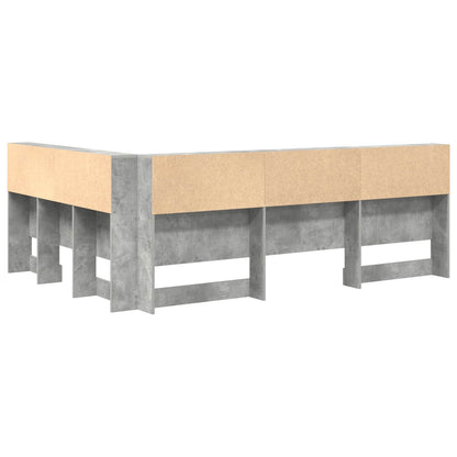 Storage Headboard Concrete Grey 160 cm Engineered Wood