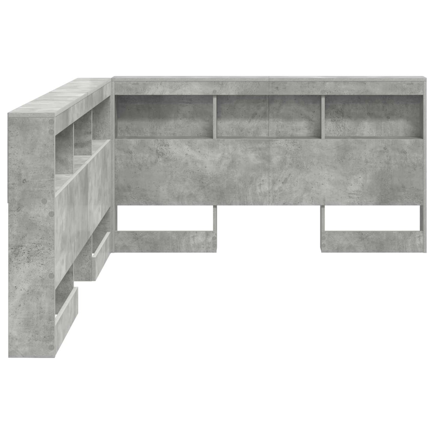 Storage Headboard Concrete Grey 160 cm Engineered Wood