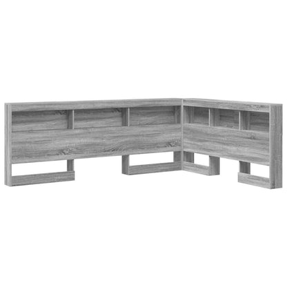 Storage Headboard with Shelf Grey Sonoma 160 cm Engineered Wood