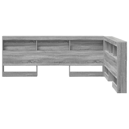 Storage Headboard with Shelf Grey Sonoma 160 cm Engineered Wood