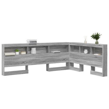 Storage Headboard with Shelf Grey Sonoma 160 cm Engineered Wood