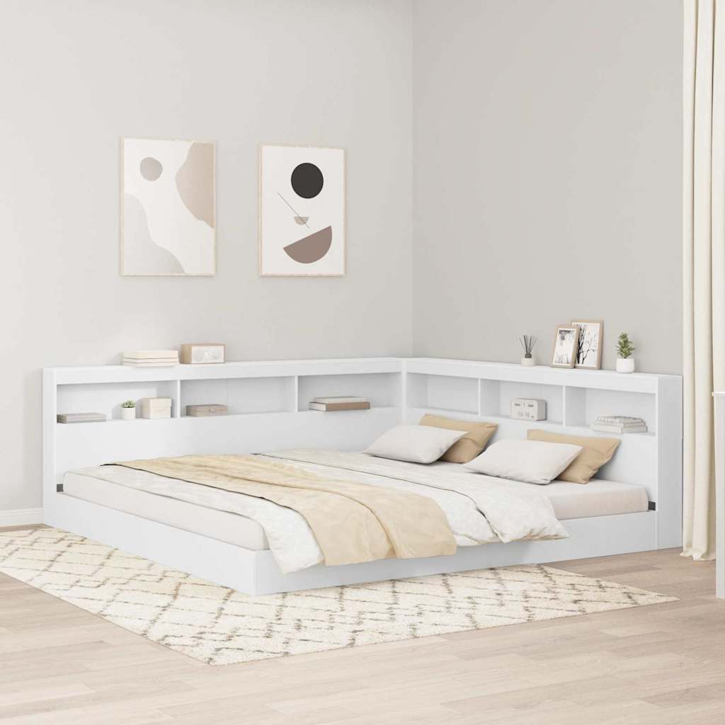 Storage Headboard with Shelf White 180 cm Engineered Wood