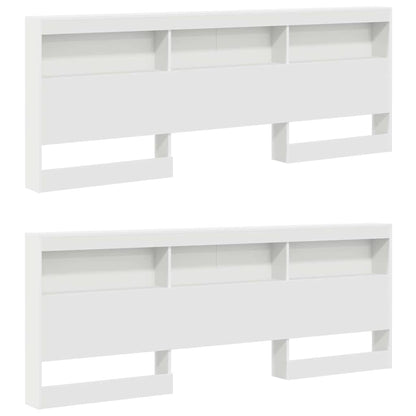 Storage Headboard with Shelf White 180 cm Engineered Wood