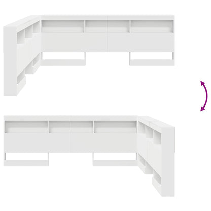 Storage Headboard with Shelf White 180 cm Engineered Wood