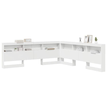 Storage Headboard with Shelf White 180 cm Engineered Wood