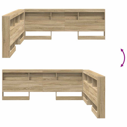 Storage Headboard with Shelf Sonoma Oak 180 cm Engineered Wood