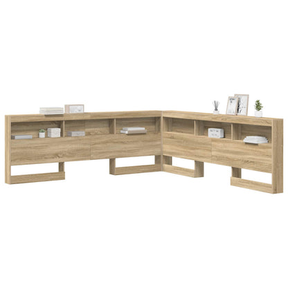 Storage Headboard with Shelf Sonoma Oak 180 cm Engineered Wood